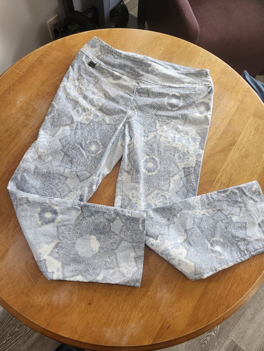 Lisette L Montréal Mandala Print Straight Leg Pants – Size 14, Blue, Cotton